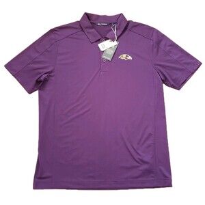 NWT Cutter & Buck Baltimore Ravens Size Large Mens Purple DryTec Polo Shirt